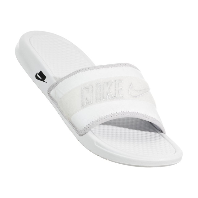 mens nike white slides