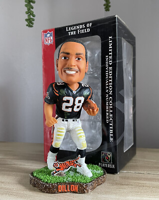 COREY DILLON Cincinnati Bengals Legend NFL Field Turf Logo Base Bobblehead NIB!