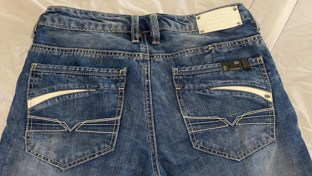 Buffalo David Bitton Six-X Slim Straight Men's Blue Jeans Buffalo David Bitton Six-X Slim Straight Men's Blue Jeans