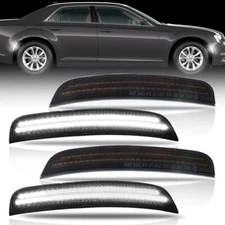 Smoked LED Front Rear Side Marker Lights For 2015-2023 Chrysler 300 300S 300C