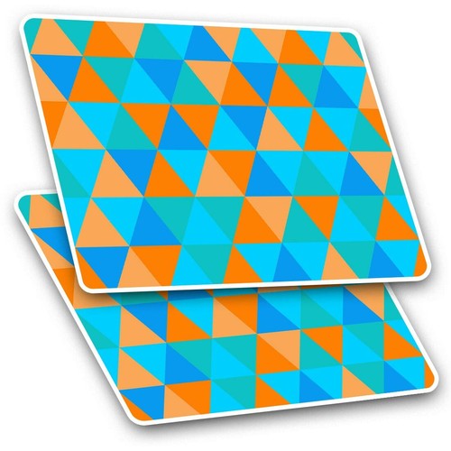 2 x Rectangle Stickers 7.5 cm - Blue Orange Triangle Pattern Design Cool Gift #2 - 第 1/9 張圖片