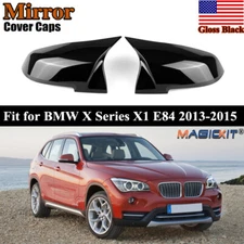 2X Gloss Black Rearview Mirror Cover Caps For BMW X Series X1 E84 SUV 2013-2015