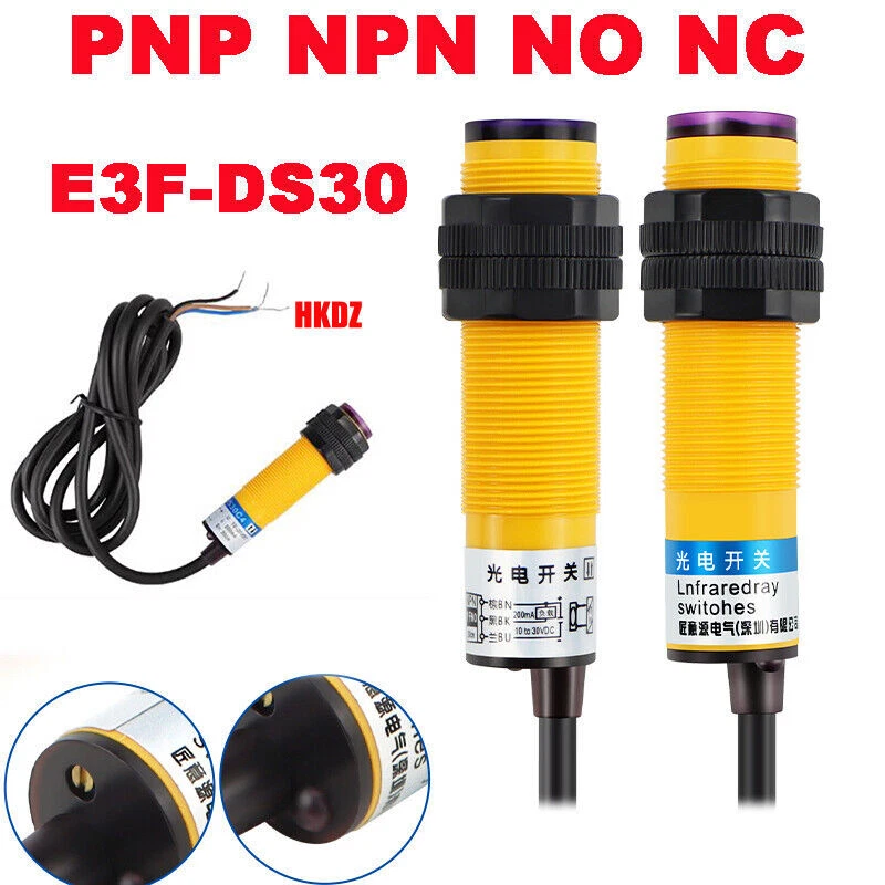Inductive Proximity Sensor Switch E3F-DS30 PNP NPN NO 2/3 Wire Infrared Diffuse - Image 2 of 4