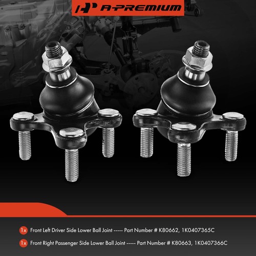 2x Suspension Ball Joint Front Lower for Audi A3 Quattro Q3 Volkswagen Golf Eos - Picture 2 of 9