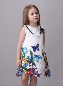 girls white floral dress