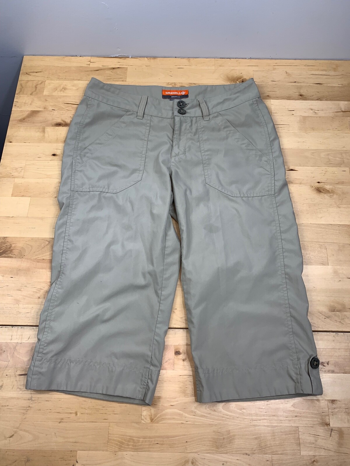Pantaloni Merrell Selectwick Capri beige taglia 2 escursioni all'aperto #3908