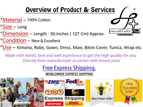 Women's Cotton Bathrobe Indian Bikini Cover-up One Size Sexy Gown Sleepwear Maxi - Picture 7 of 7