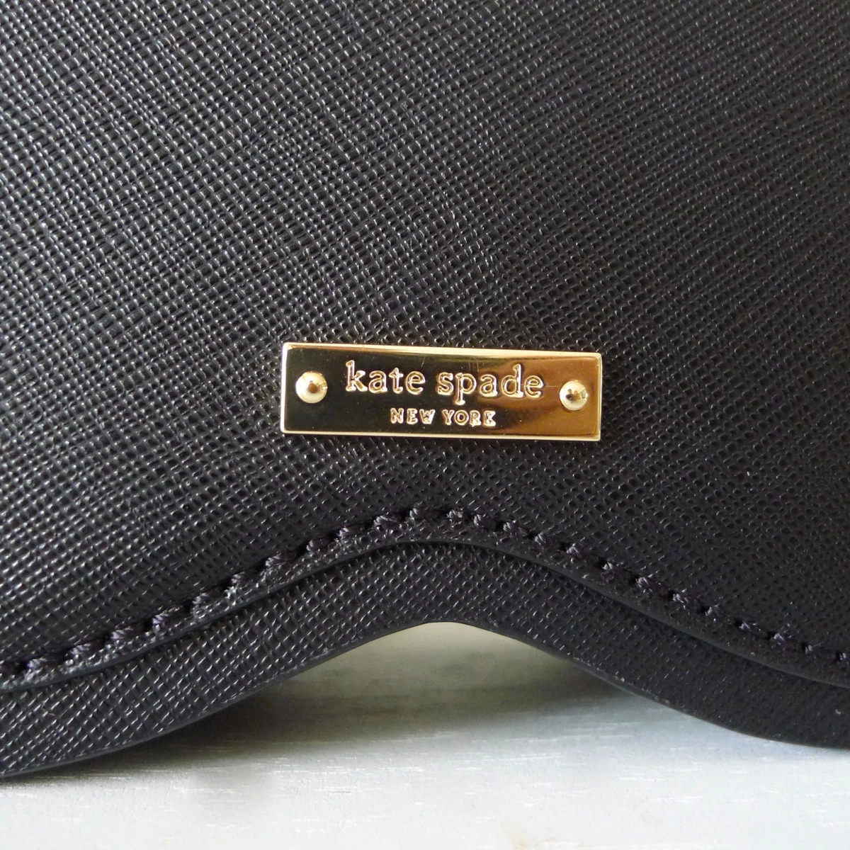 KATE SPADE Black 3D MASK CLUTCH Glitter DRESS THE PART Saffiano