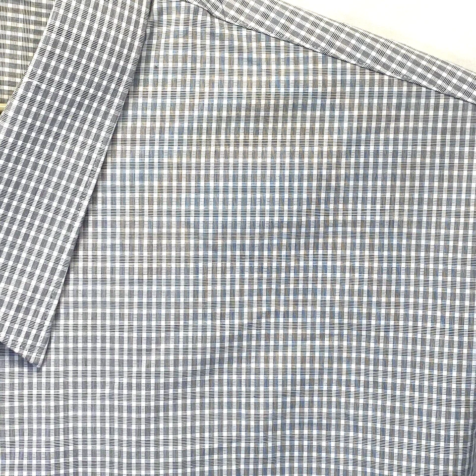 Jones New York Men's Dress Shirt 22 34-35 Non-Iron Regular Fit Gray/White Check - Image 2 of 4