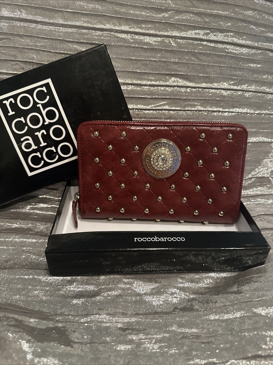 ROCCOBAROCCO Linea Portafoglio- Wallet MAUVE W STUDS-Travel- NWT