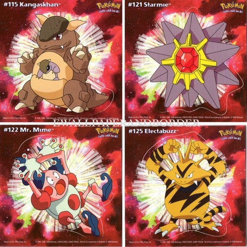 Pokemon Pikachu Cartoon Aufkleber 35 Pokemon Aufkleber 1999 Serie C Aufkleber Vintage - Bild 9 von 10