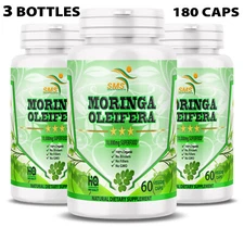 Moringa Oleifera Leaf Organic Extract 10,000mg Serving 100% Pure 180 Capsules