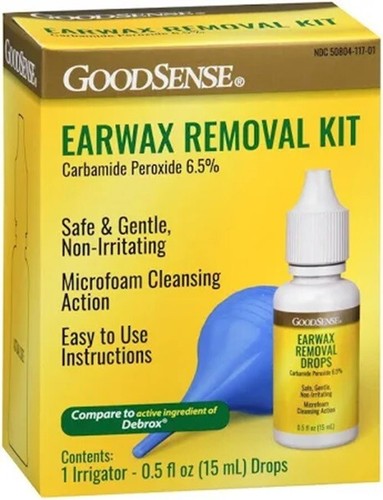 3 X GOODSENSE EARWAX REMOVAL KIT , Includes Ear Drops & Bulb Ear Syringe 0.5 oz - Picture 2 of 3