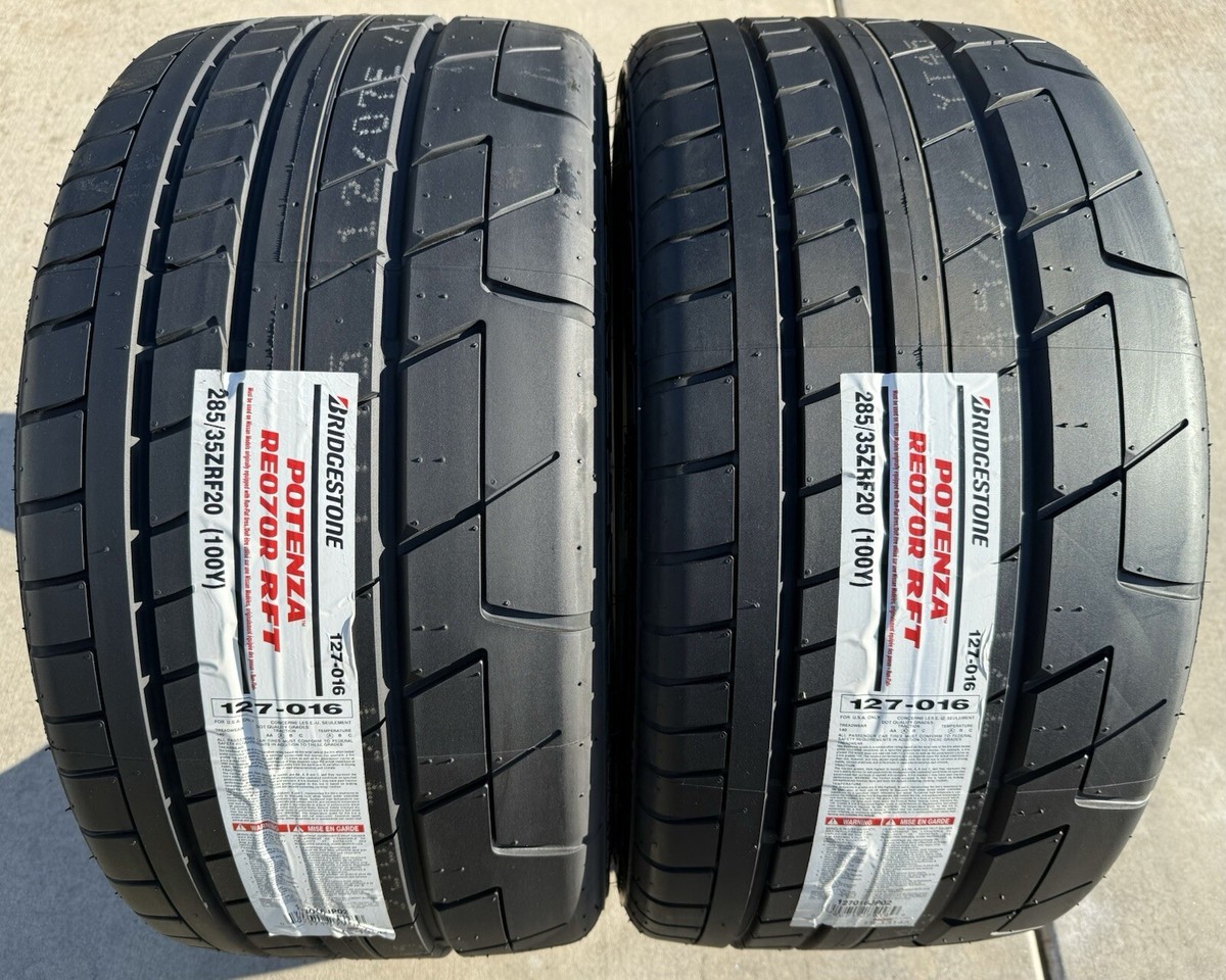 4X BRAND NEW Bridgestone RE070R RFT Nissan GTR Tires 2X 285/35ZR20