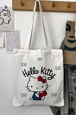 Hello Kitty Large Canvas Tote Bag