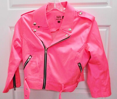 Vintage TRIPP NYC Daang Goodman Pink Stretch Grunge Biker Jacket Woman Medium