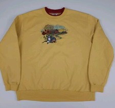 Vintage Cat Kitten Farm Barn Country Art Sweatshirt Vtg Top Stitch 90s USA