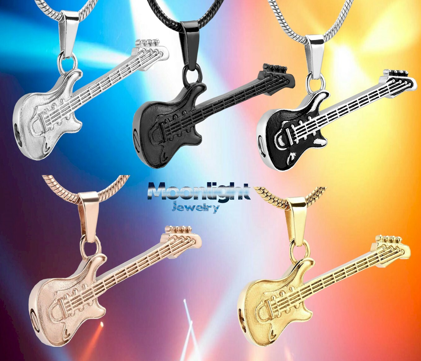 New Electric Guitar Cremation Urn Keepsake Ashes Memorial Necklace eBay