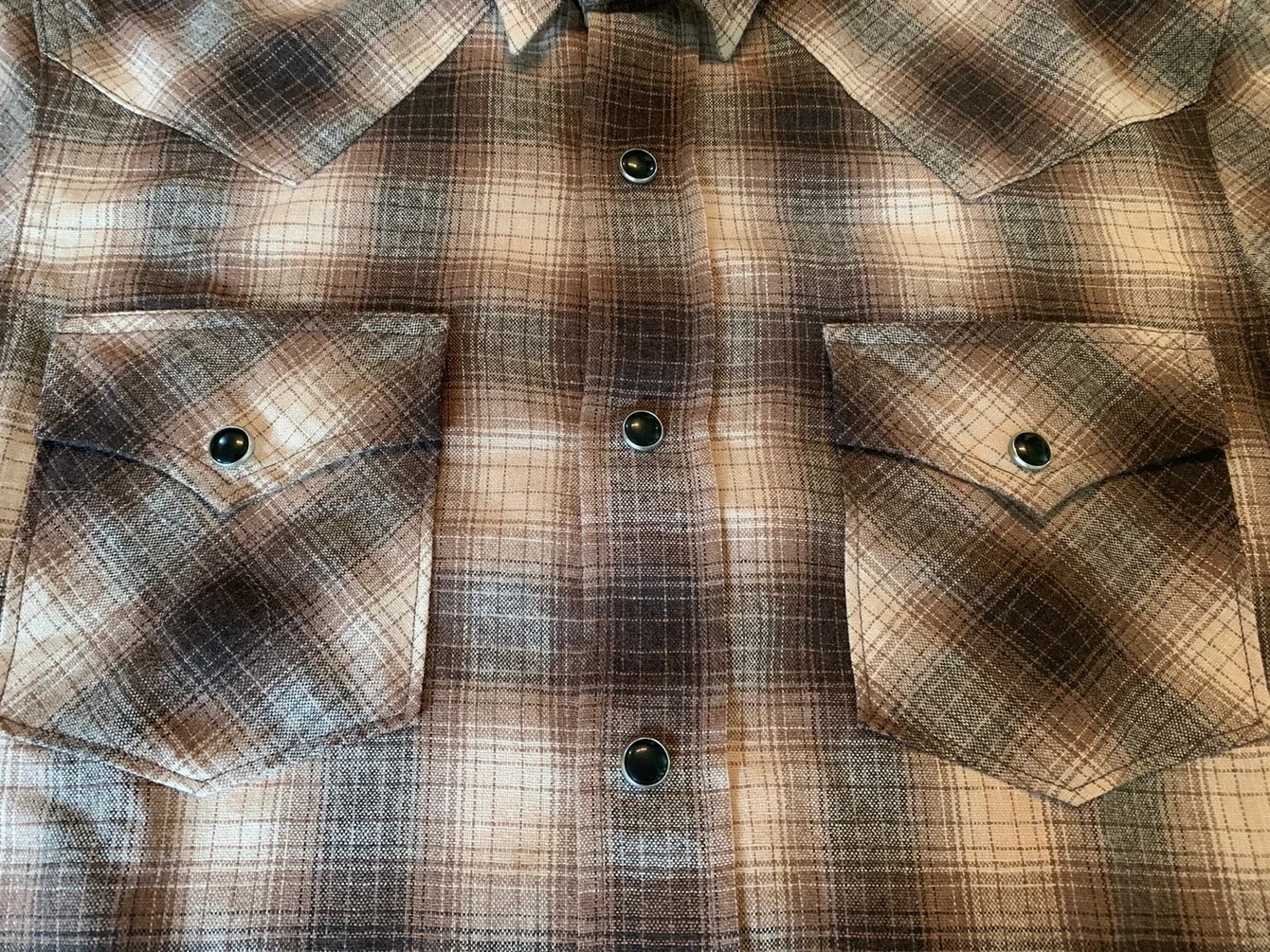 Camicia Saint Laurent Paris marrone western in flanella taglia S