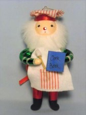 Santa's Best Santa Claus Cooking Chef Christmas Ornament European Blown Glass