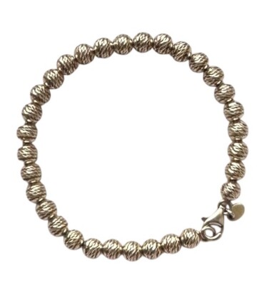 Milor Italien Gold über 0,925 Sterlingsilber Perlenarmband 7,75 Zoll