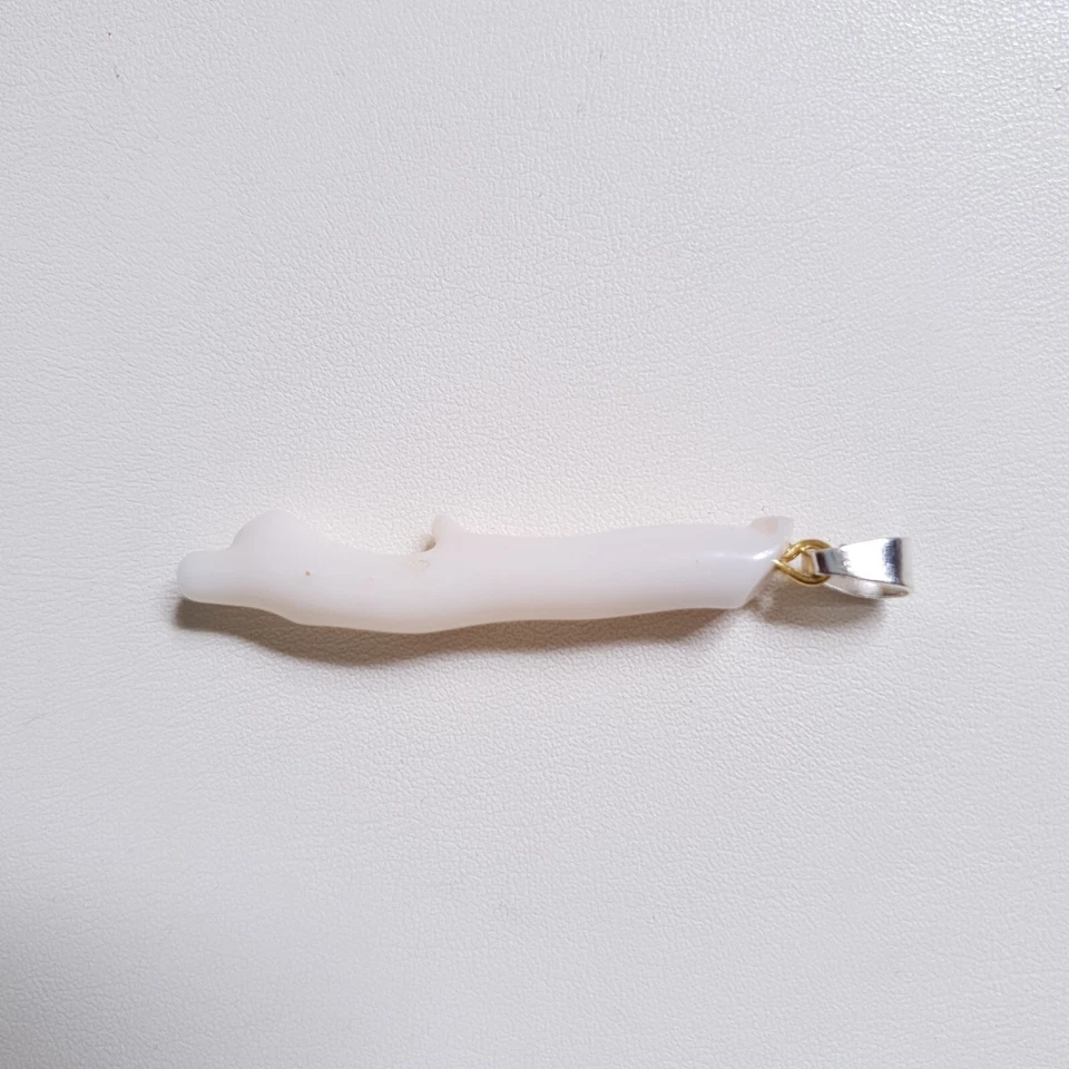 Hermoso Colgante Blanco Japonés Coral Marino Rama Coral Natural Collar Colgante Foto 3 de 4