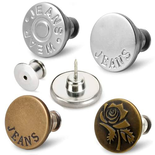 Paquete De 8 Prendedores Botones feedee para Jeans Pantalones - 4 Estilo Jean  Botones Pins, instantánea | eBay