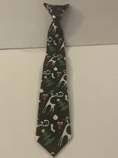 John Williams Men’s Christmas Holiday Clip On Tie 14”X2” Black/Multi Colored