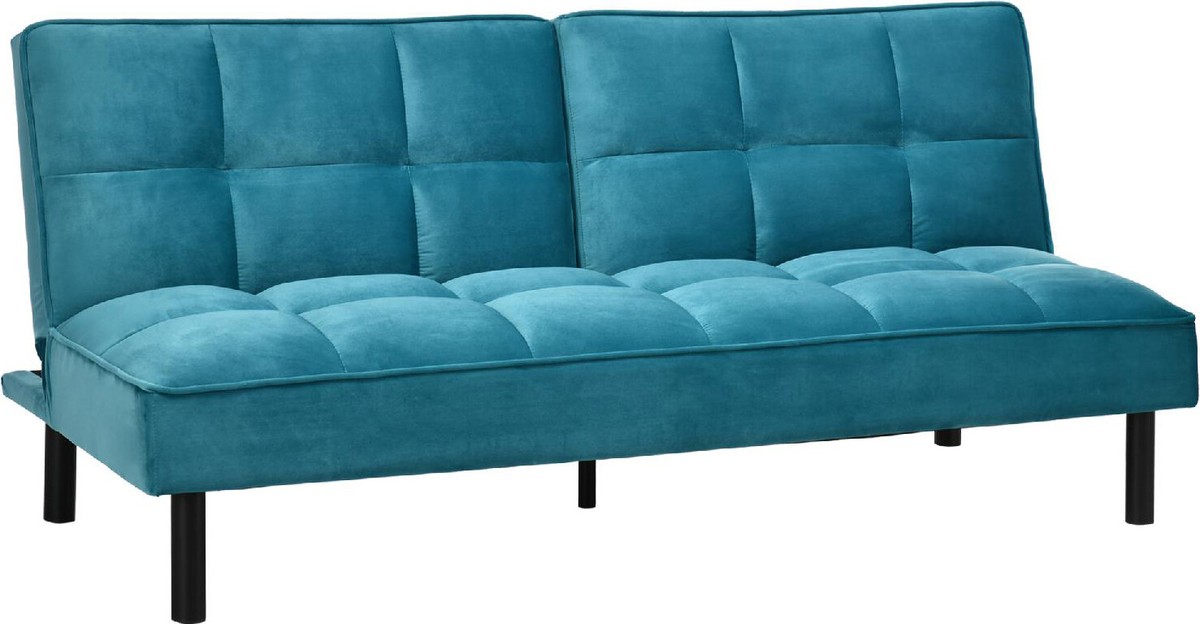 DecHome Divano Letto Posti Schienale Reclinabile Velluto Verde