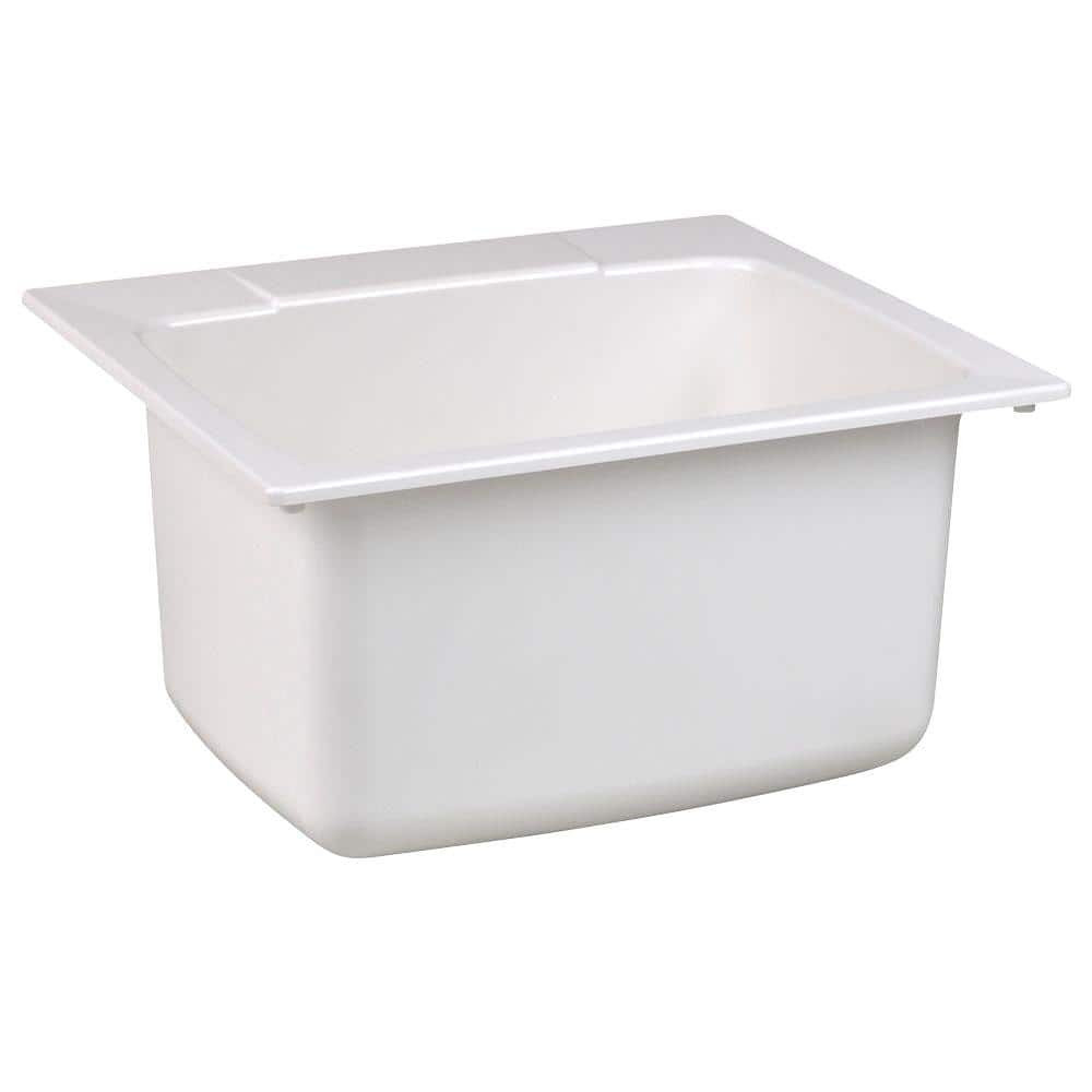 22 in. x 25 in. x 13.75 in. Molded Fiberglass Drop in Utility Sink In White