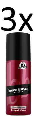 3X BRUNO BANANI DEOSPRAY LOYAL MAN 4 X 150 ML *NEU*