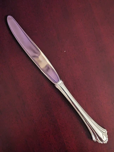 LUNT BEL CHATEAU STERLING SILVER PLACE KNIFE, HOLLOW, SS blade, never used