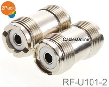 2-Pack UHF SO239 Female to Female Inline Coax Coupler, CablesOnline RF-U101-2