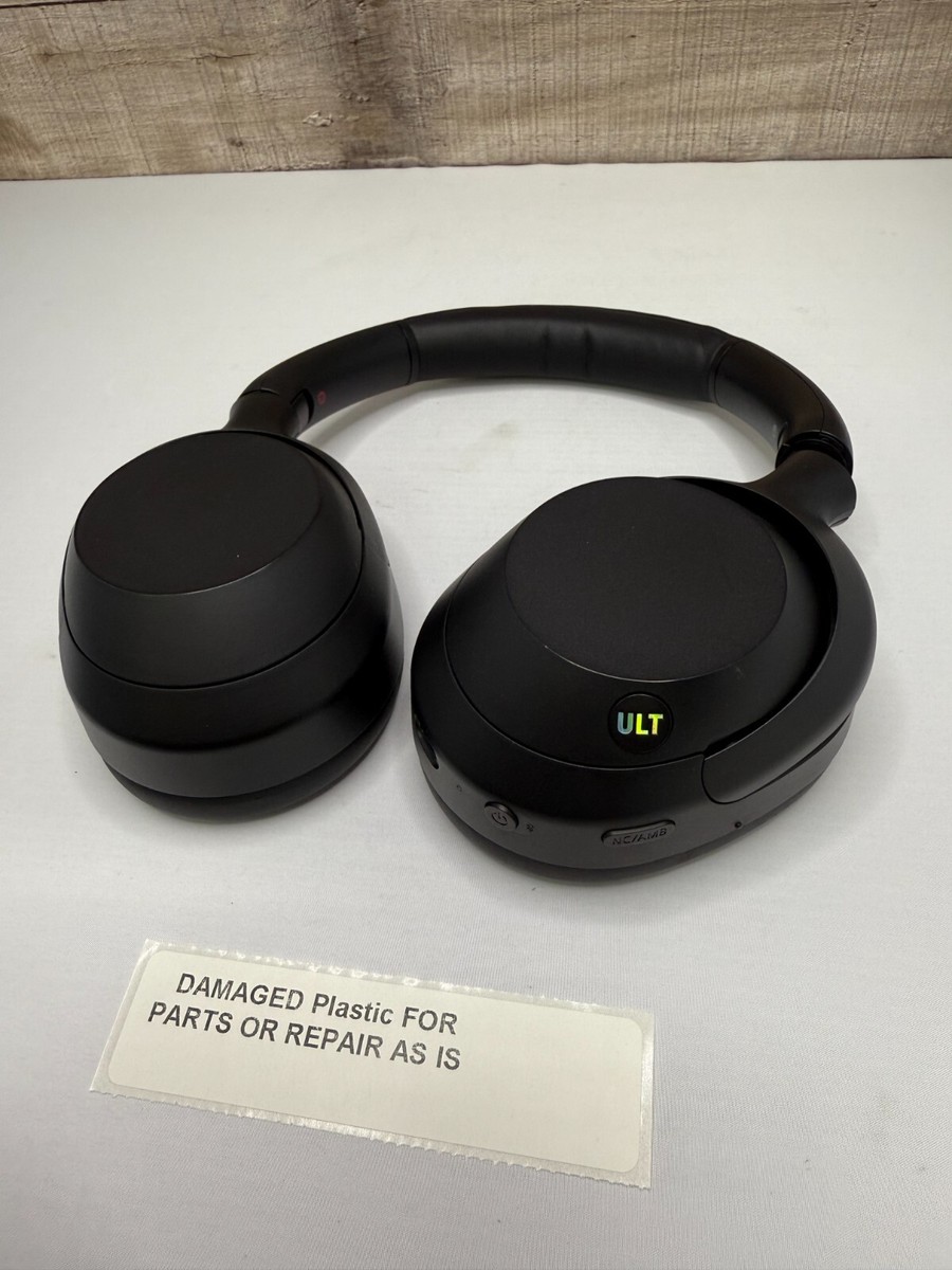 Sony ULT WEAR Headphones - Black Works DAMAGED Plastic FOR PARTS