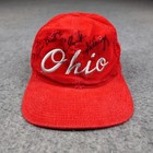 Vtg Ohio State Buckeyes Hat Cap Snap Back Corduroy Script Clark Kellogg Auto 90s