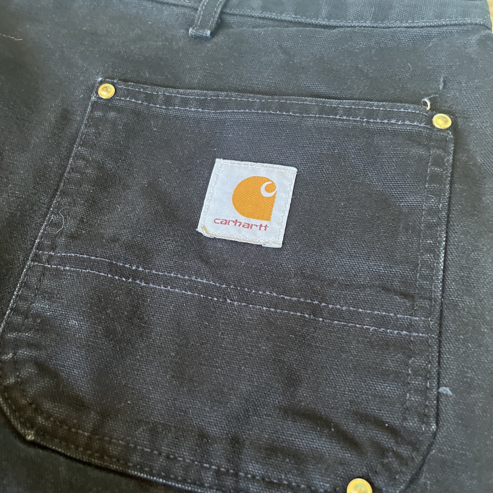 Carhartt Double Knee Work Pants 42x30 Black Canvas Du… Gem