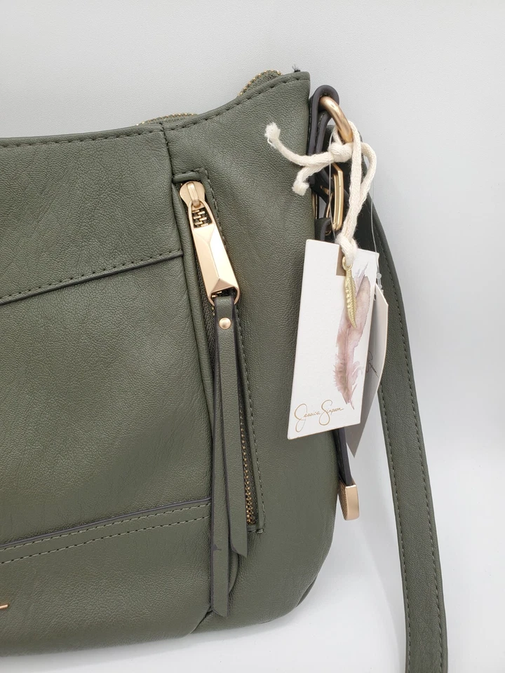 Jessica Simpson Sabrina Purse VTG Olive Green Top Zipper AS-IS NWT RARE - Image 4 of 4