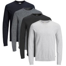 Jack  Jones Mens Knitted Jumper Basic Slim Fitting Crew Neck Sweat Top