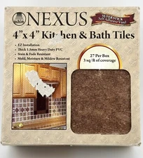 Achim Nexus Peel and Stick Terra 4"x4" Vinyl Wall Tiles 3 Square Feet New