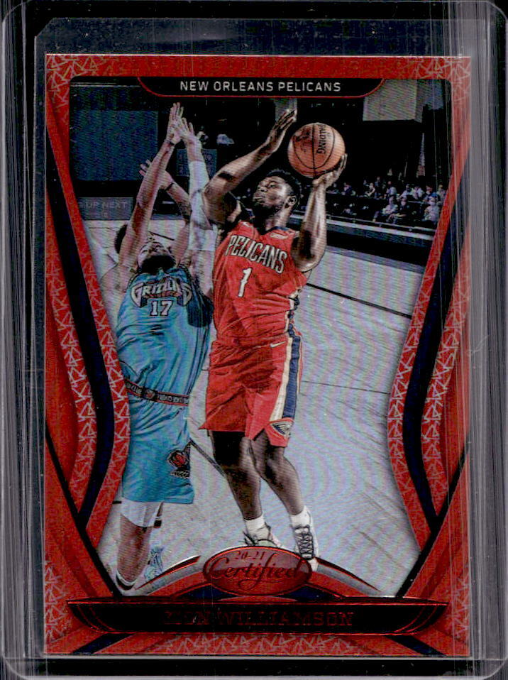 2020-21 Panini Certified Zion Williamson Mirror Red Parallel #80 Pelicans