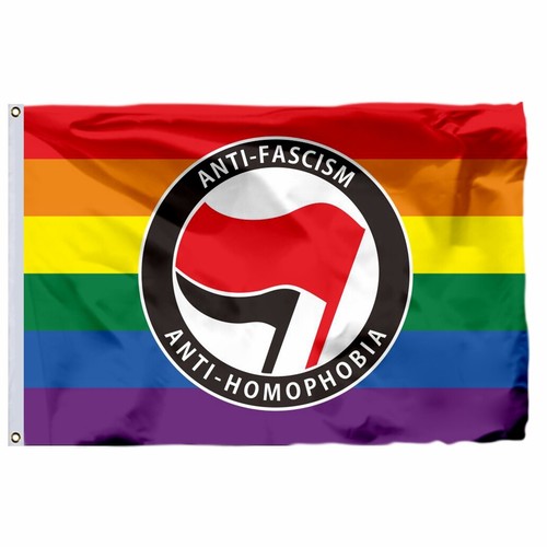 Antifasistische Aktion Flag 3X5FT Accion Antifascista Anti Homophobia Action - Picture 21 of 38