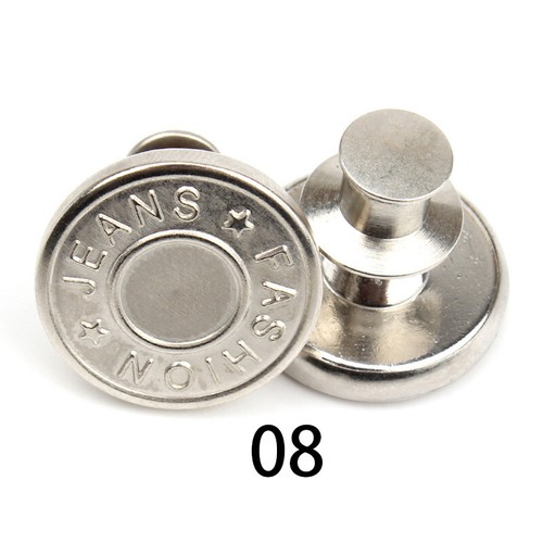 5pcs Retractable Jeans Button Adjustable Removable Stapleless Metal Buttons Accs - Picture 9 of 30