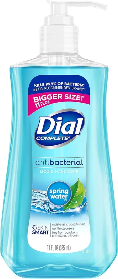 表盘完整抗菌液体手皂,泉水,11 液量盎司(4 件装) — 第 3/4 张图片
