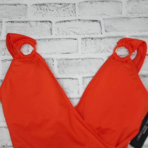 $108 Carmen Marc Valvo One Piece Plunge Swimsuit Rutched Womens Size 10 - Picture 7 of 11
