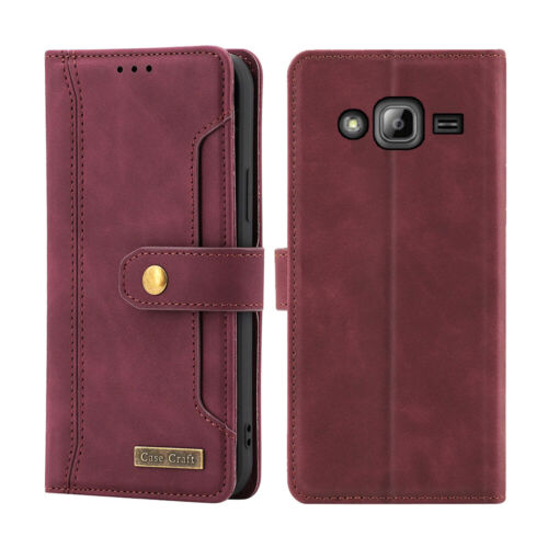 Samsung Galaxy J3 2016 J310 Notebook Style Card Case,Leather Magnetic Flip Case - Picture 11 of 22