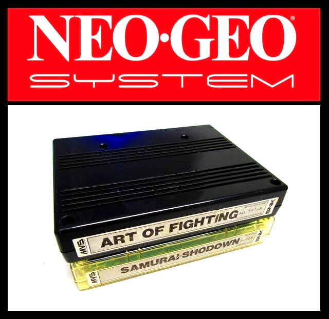 NEO-GEO, SNK, [2x], Cartridges,  Art of Fighting, Samurai Shodown, Working