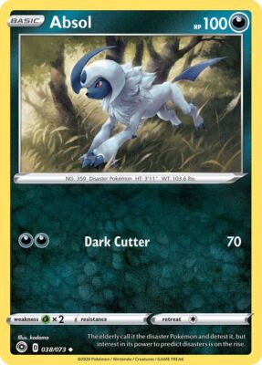 NM-Mint, English Pokemon Regular Absol - 038/073 - Uncommon SWSH