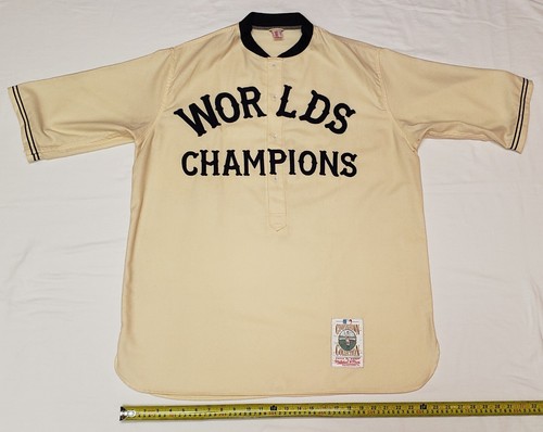 1921 Cleveland Indians MLB WORLDS CHAMPIONS Mitchell & Ness Wool Baseball Jersey - Picture 9 of 22