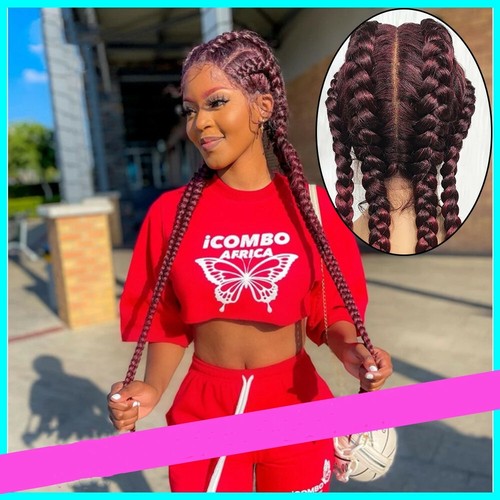 braids lace front wig