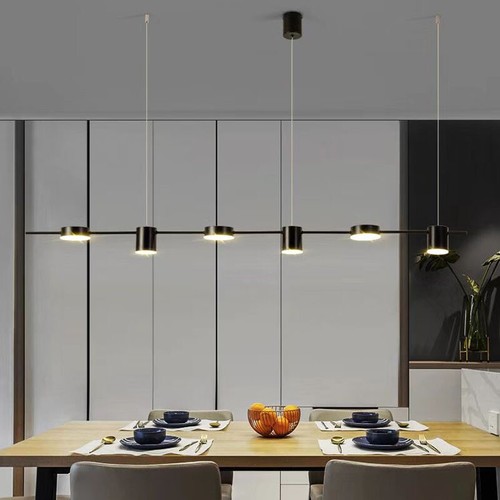 Luz colgante LED cocina luces de techo barra lámpara negra candelabro para el hogar iluminación - Imagen 1 de 10